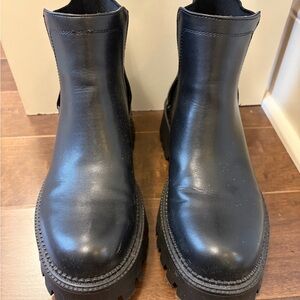 Steve Madden Black Chunky Lug Chelsea Heeled Boots